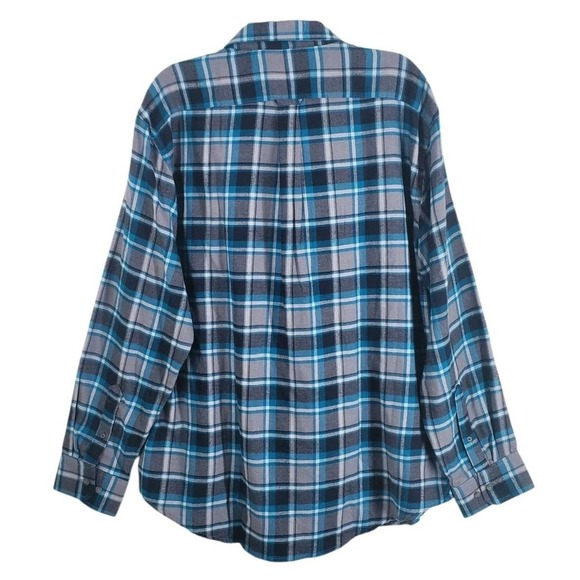 IZOD Shirt Mens XL Blue Gray Flannel Plaid Button LS Quick Dry Wicking NWT - Picture 6 of 11